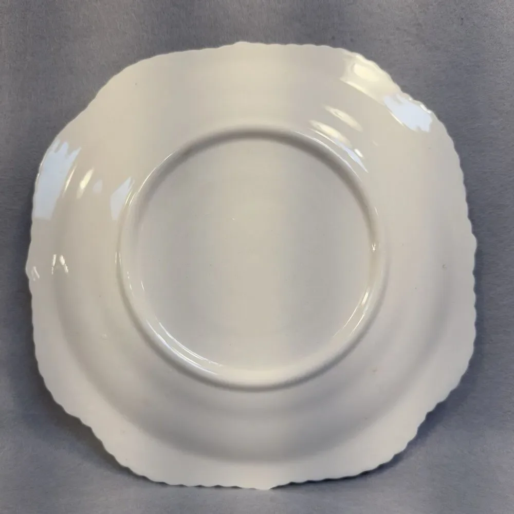 Vintage Hand Painted Porcelain Plates Floral Wildflower Iridescent Lustre Glaze